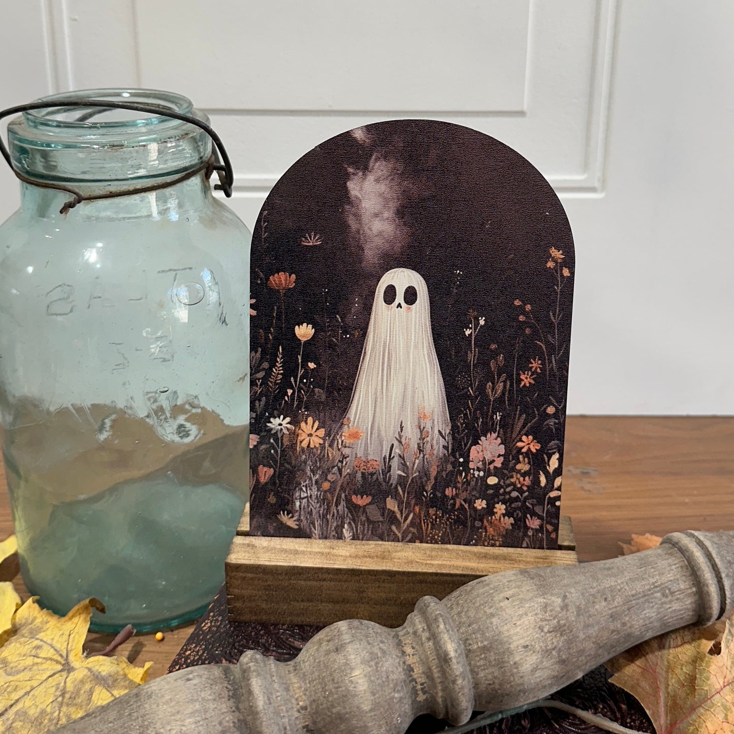 Ghost in the Wildflowers | Whimsical Fall Tabletop Decor (Base Sold Separately)