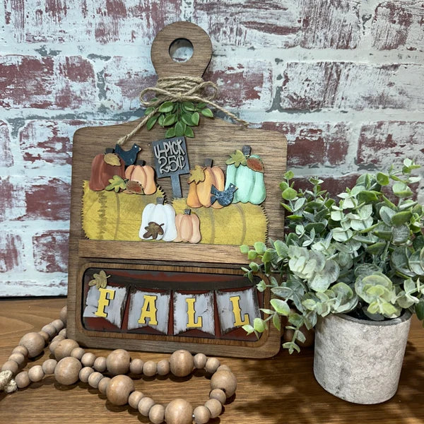 Fall Haybale breadboard insert