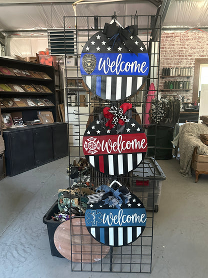 Hero door hanger, fireman, police, trooper, medic, EMT, dispatcher