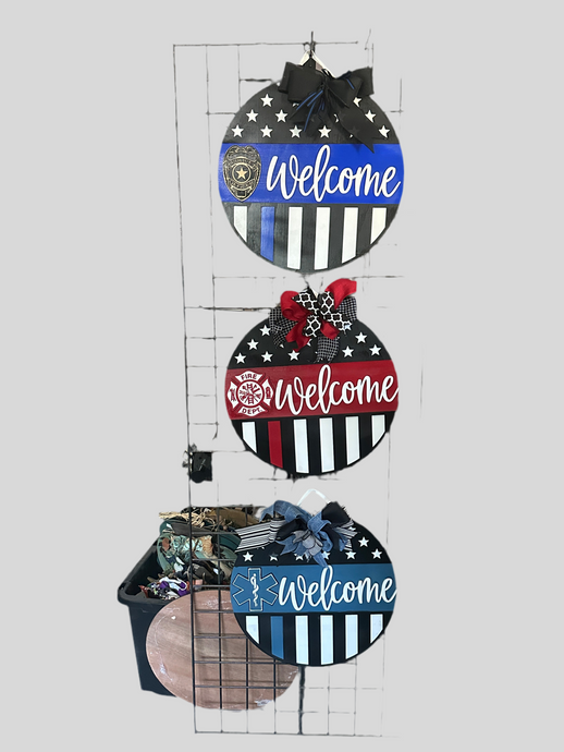 Hero door hanger, fireman, police, trooper, medic, EMT, dispatcher