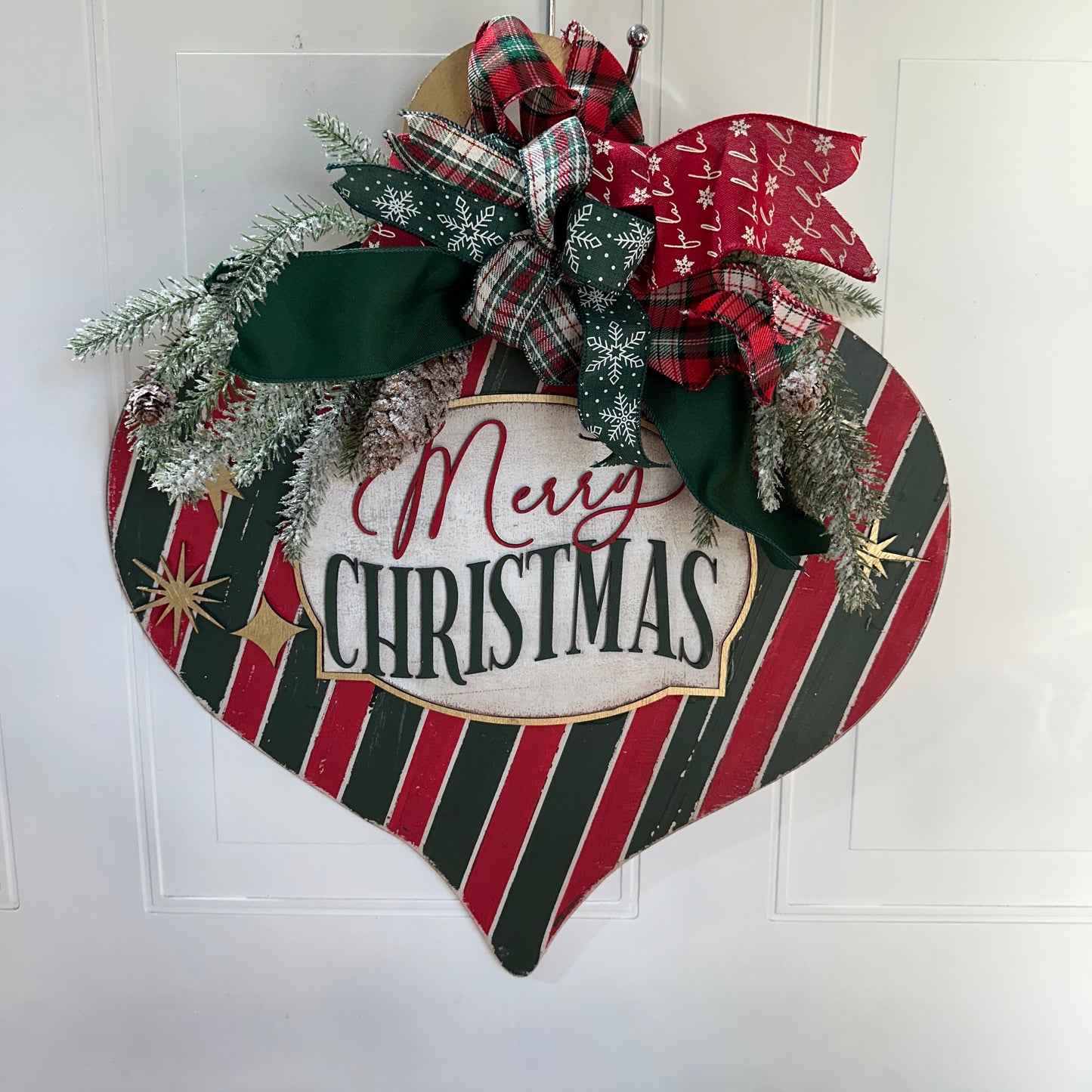 Merry Christmas door Hanger, Christmas front door decor,