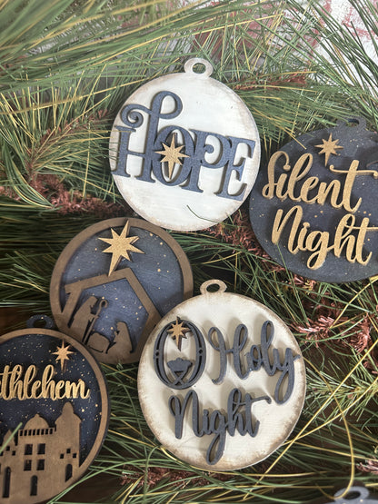 Handcrafted Christmas Ornament Set - Religious Themed Holiday Decorations