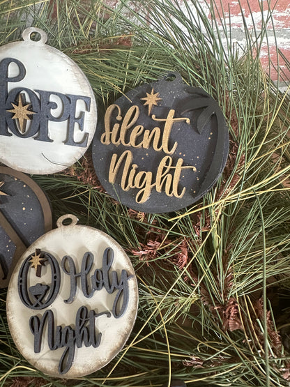 Handcrafted Christmas Ornament Set - Religious Themed Holiday Decorations