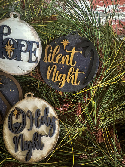 Handcrafted Christmas Ornament Set - Religious Themed Holiday Decorations