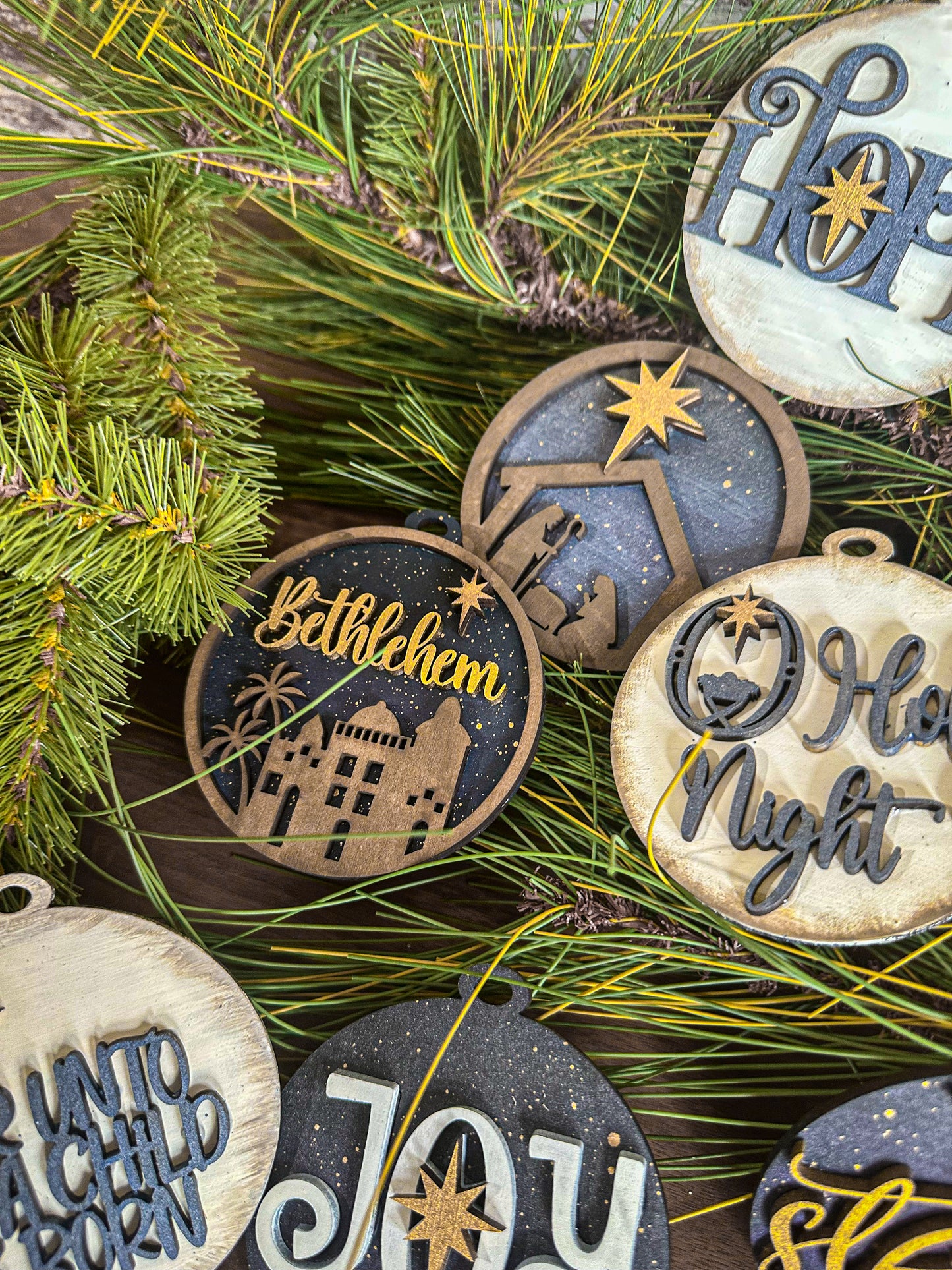 Handcrafted Christmas Ornament Set - Religious Themed Holiday Decorations