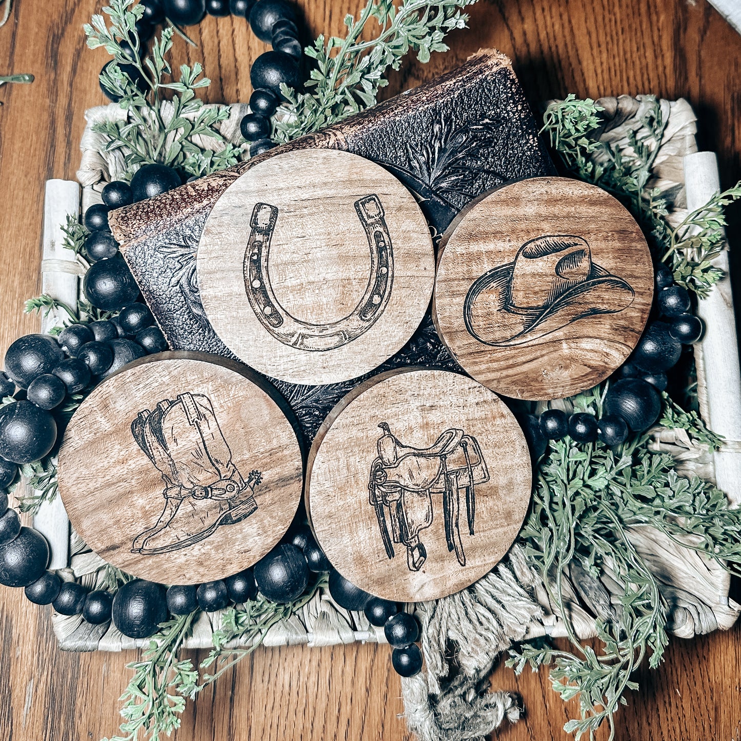 Personalized Acacia Coasters
