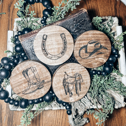 Personalized Acacia Coasters