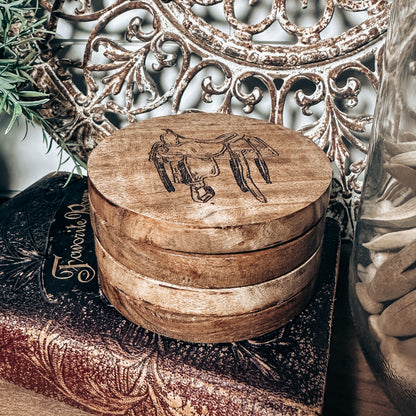 Personalized Acacia Coasters