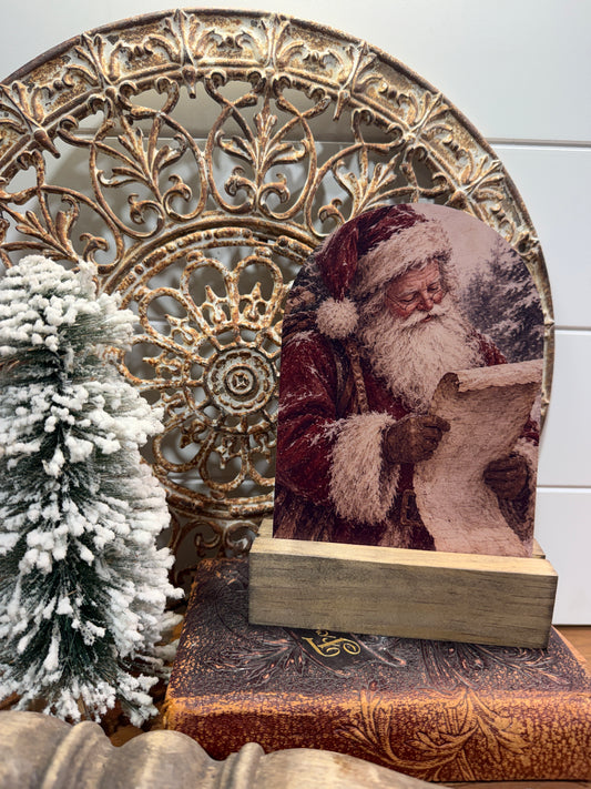 Vintage Santa Arch Sign - Old-World Christmas Tabletop Decor