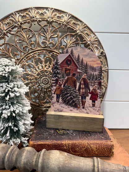 Christmas Tree Farm Family Arch Sign - 5 x 7 UV-Printed Wood Decor