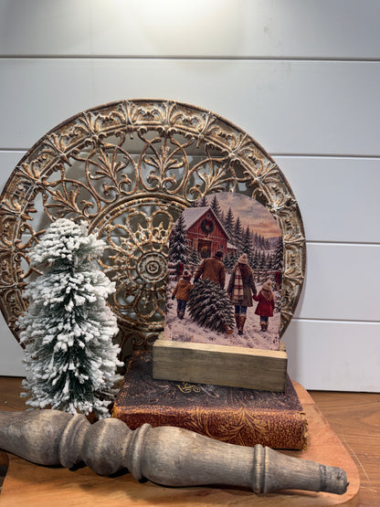 Christmas Tree Farm Family Arch Sign - 5 x 7 UV-Printed Wood Decor