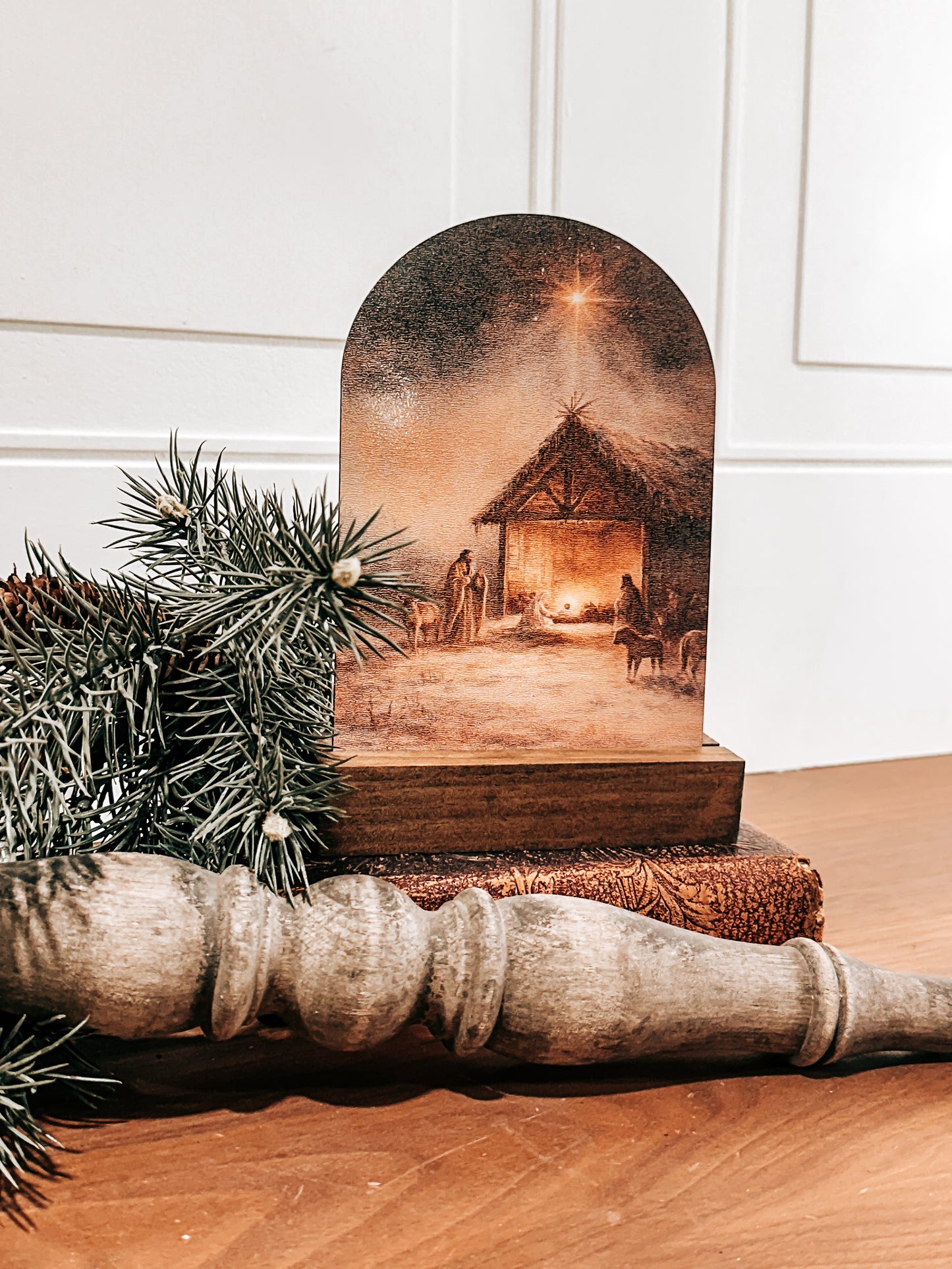 Christmas nativity print, Nativity art,  Christmas mantel decor, Christmas shelf sitter