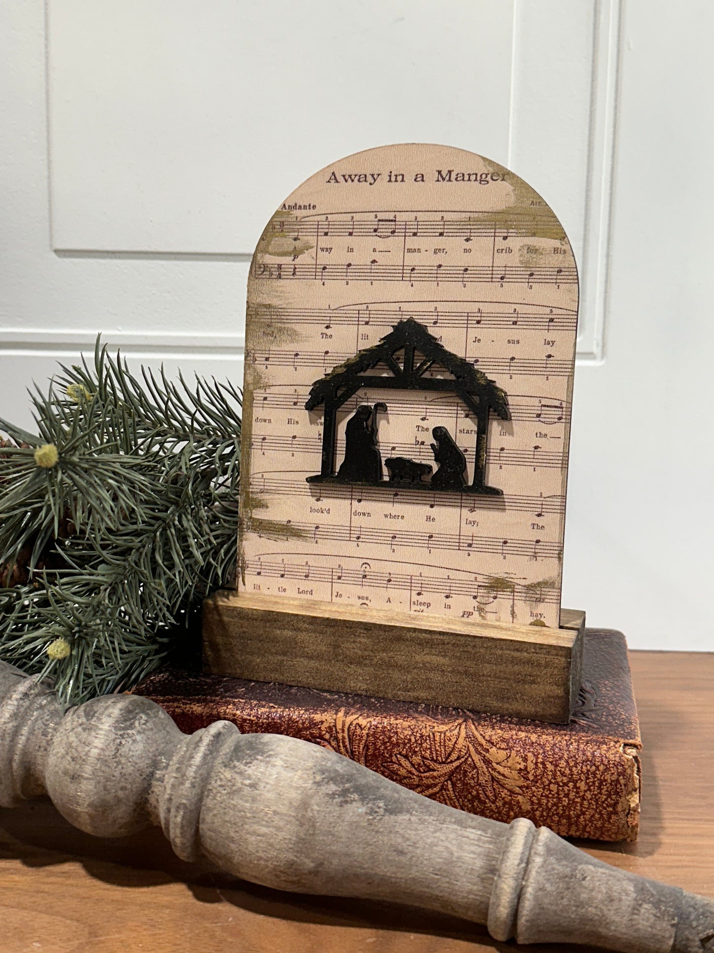 Away in a manager arch sign, Christmas decor, interchangeable arch print