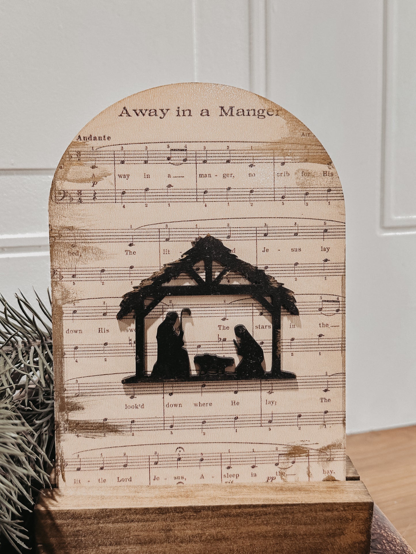 Away in a manager arch sign, Christmas decor, interchangeable arch print