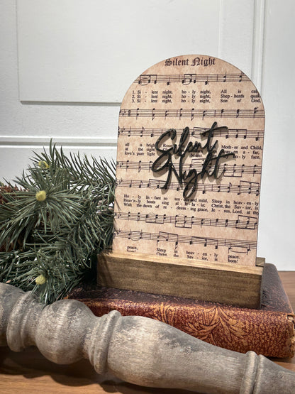 Silent Night arch frame,  Silent night music, 3D silent night christmas decor