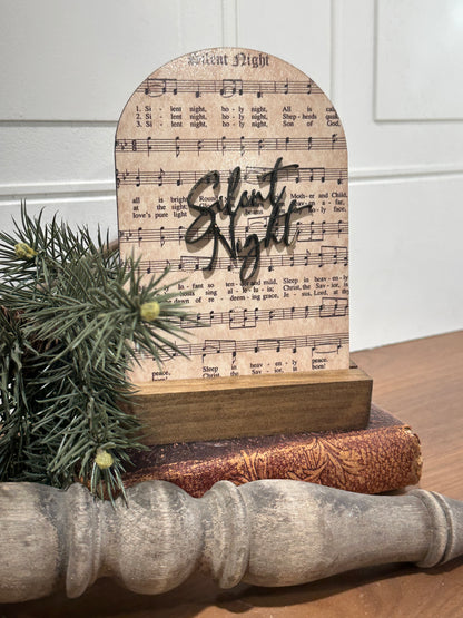 Silent Night arch frame,  Silent night music, 3D silent night christmas decor