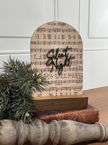Silent Night arch frame,  Silent night music, 3D silent night christmas decor