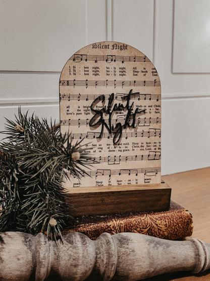 Silent Night arch frame,  Silent night music, 3D silent night christmas decor