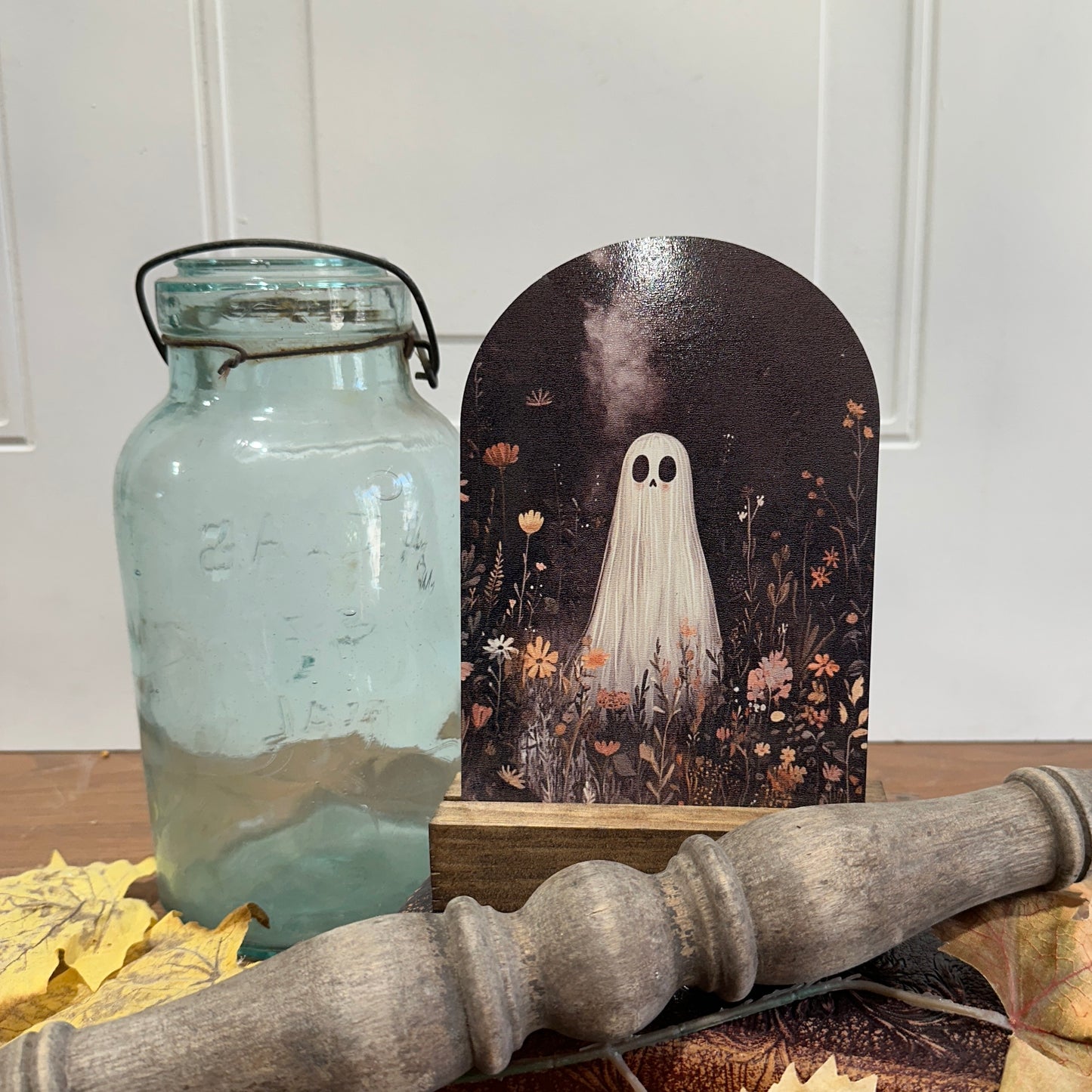 Ghost in the Wildflowers | Whimsical Fall Tabletop Decor (Base Sold Separately)