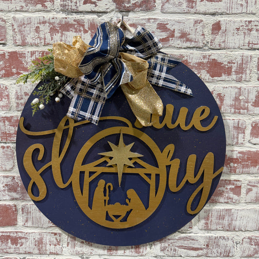 Christmas Door Hanger with nativity