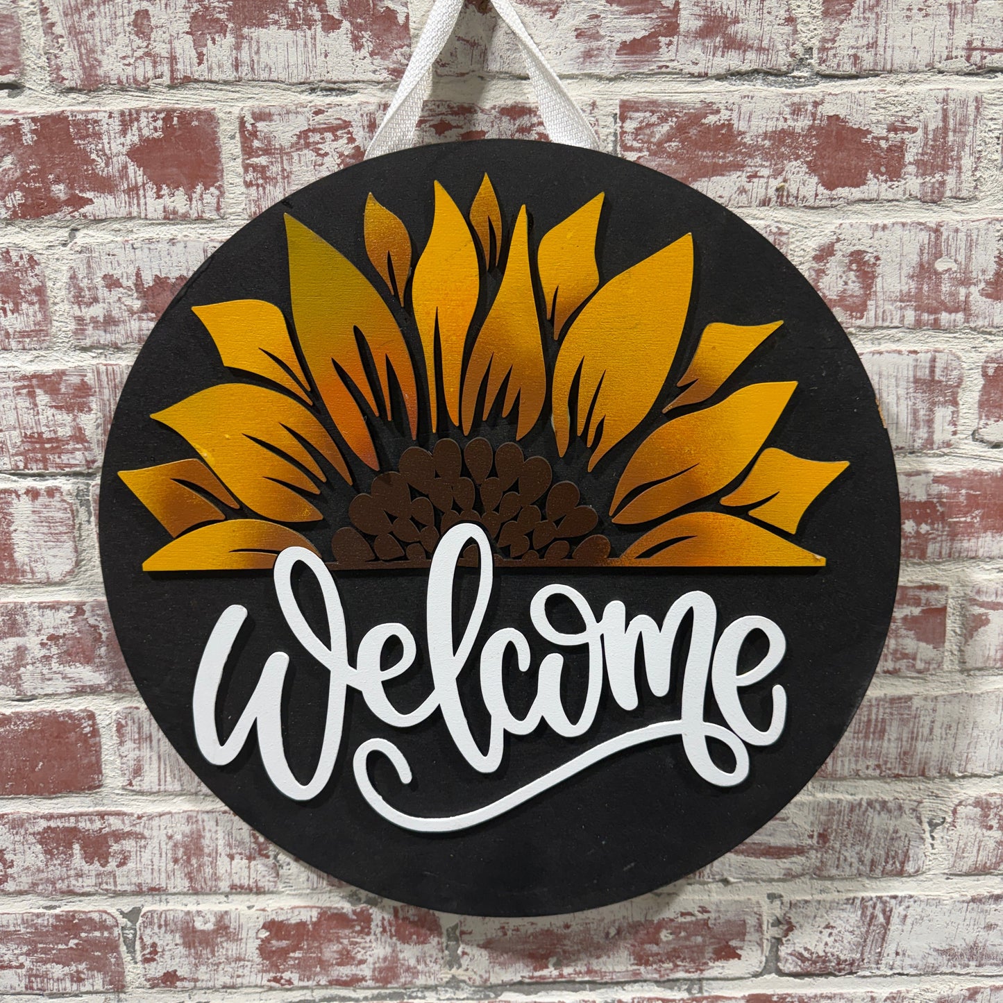 Fall SUnflower door hanger, Sunflower door decor, Welcome sign
