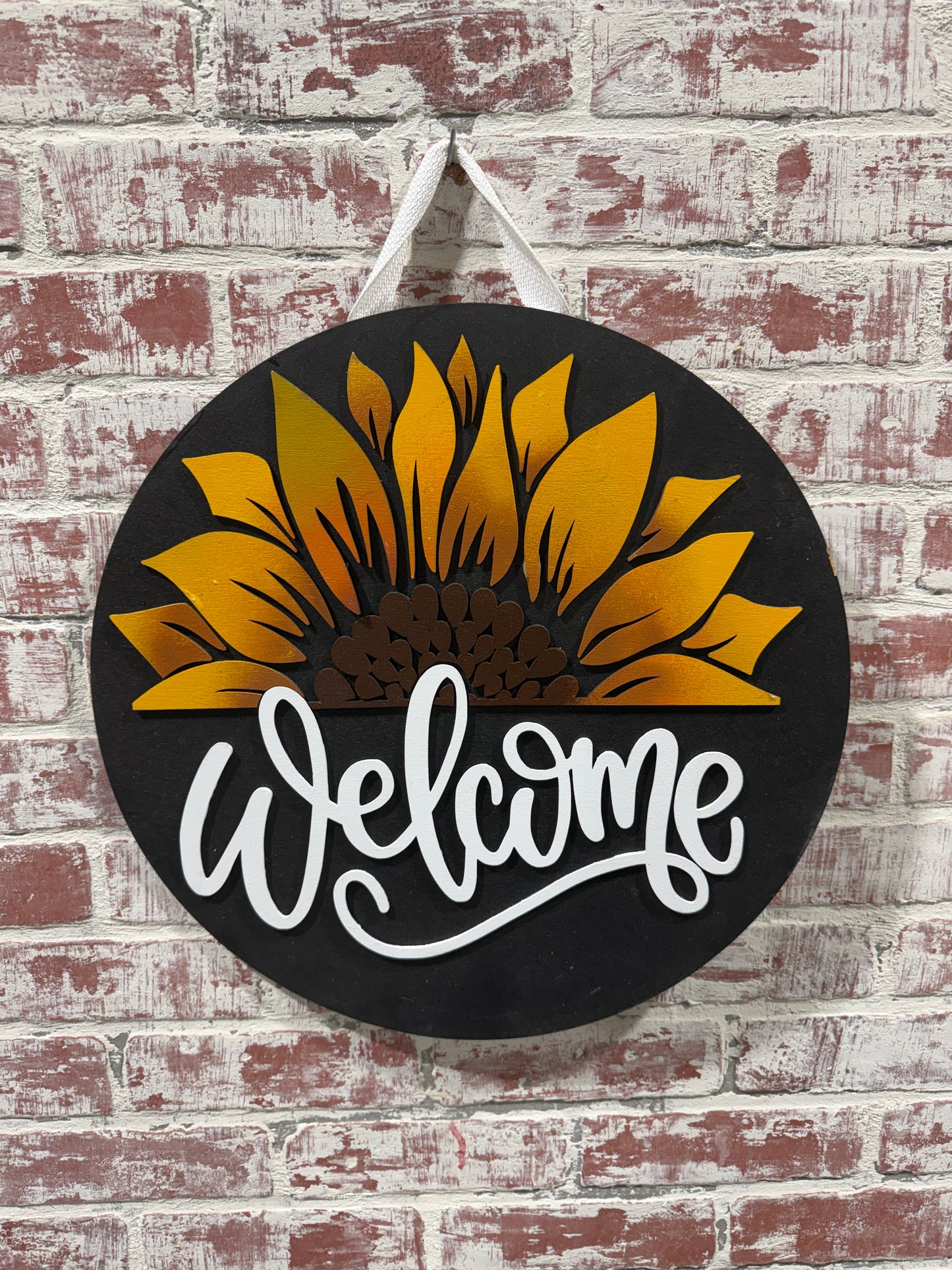 Fall SUnflower door hanger, Sunflower door decor, Welcome sign