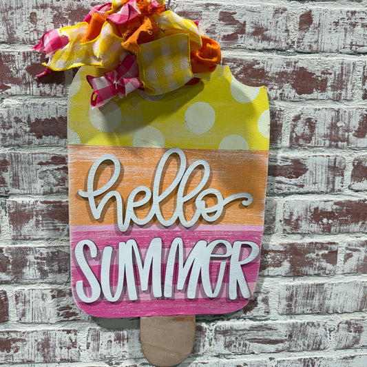 Popsicle door hanger, Hello summer