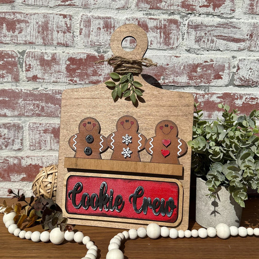 Cookie Crew breadboard insert, GIngerbread insert, Kitchen decor