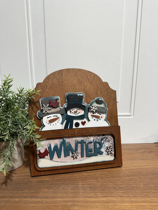 Winter snowman breadboard insert