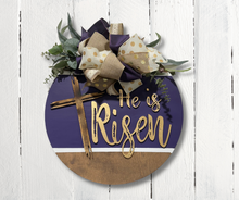Load image into Gallery viewer, He is Risen Easter door hanger