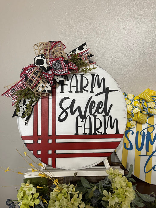 Farm Sweet Farm door hanger