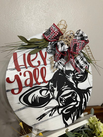 Funny cow door hanger