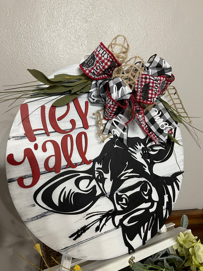 Funny cow door hanger