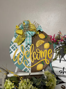 Lemon Welcome door hanger