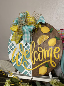 Lemon Welcome door hanger