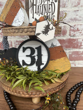 Load image into Gallery viewer, Halloween Tiered tray decor,  laser cut decor, Halloween decor,