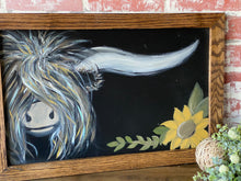 Load image into Gallery viewer, Highland cow hand painted picture