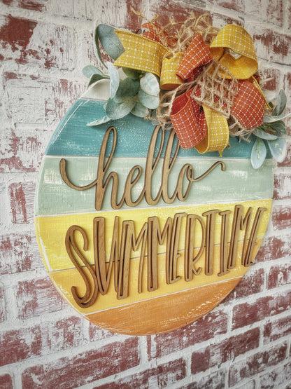 Hello Summertime door hanger