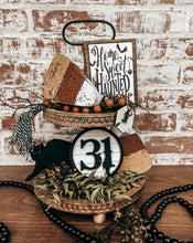 Load image into Gallery viewer, Halloween Tiered tray decor,  laser cut decor, Halloween decor,