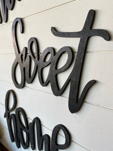 Vertical Home Sweet Home Laser cit wood sign