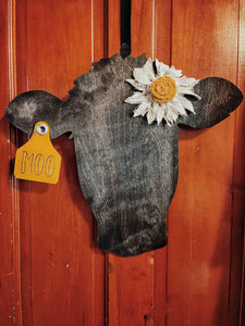 Welcome door hanger, Personalized door hanger, cow door hanger, farm door hanger