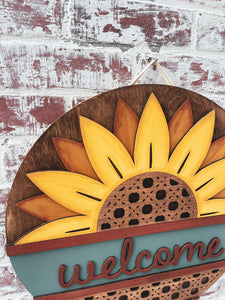 Ratan Sunflower door hanger