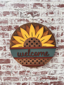 Ratan Sunflower door hanger