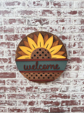 Load image into Gallery viewer, Ratan Sunflower door hanger