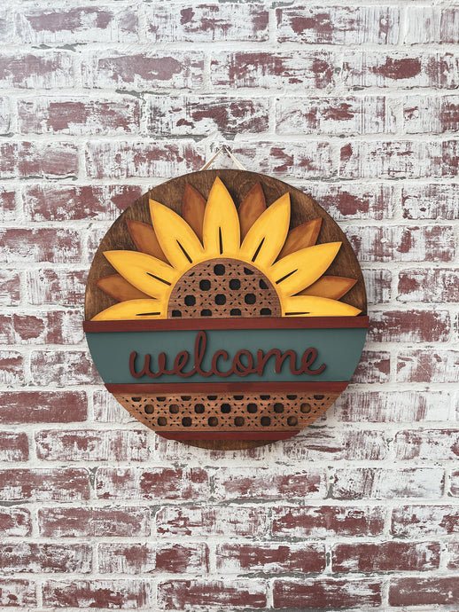 Ratan Sunflower door hanger