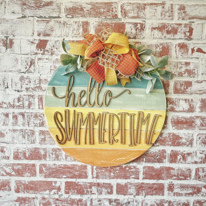 Hello Summertime door hanger