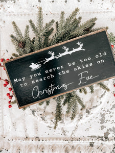 Christmas Eve sign, Santa sign, Christmas Decor, holiday decor