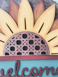 Ratan Sunflower door hanger