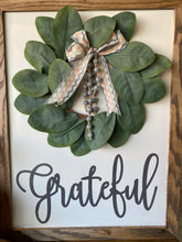 Load image into Gallery viewer, Grateful wall hanger with Magnolia wreath