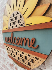 Ratan Sunflower door hanger